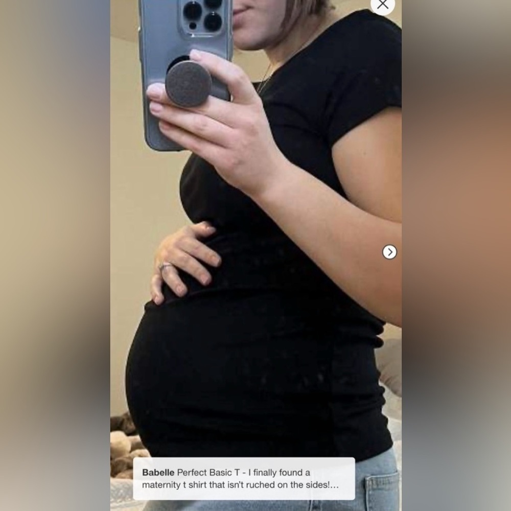 NWT One Basic Maternity Black Tee Ingrid and Isabel